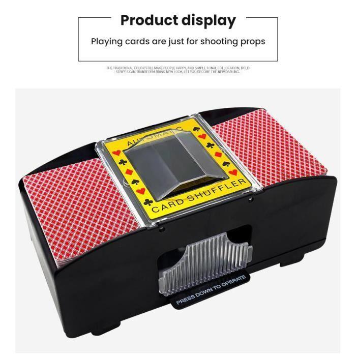 Mélangeur Automatique De Cartes, Machine à Mélanger Automatique électrique De Mélangeur De Jeu De Société Mélangez 2 Decks de Pokers
