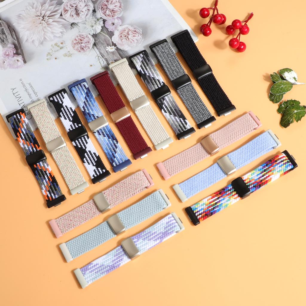 Replacement Strap for Huawei Watch Fit 4 Pro/4/3 Nylon Braided Watch Band with Magnetic Buckle (Metal Joint)