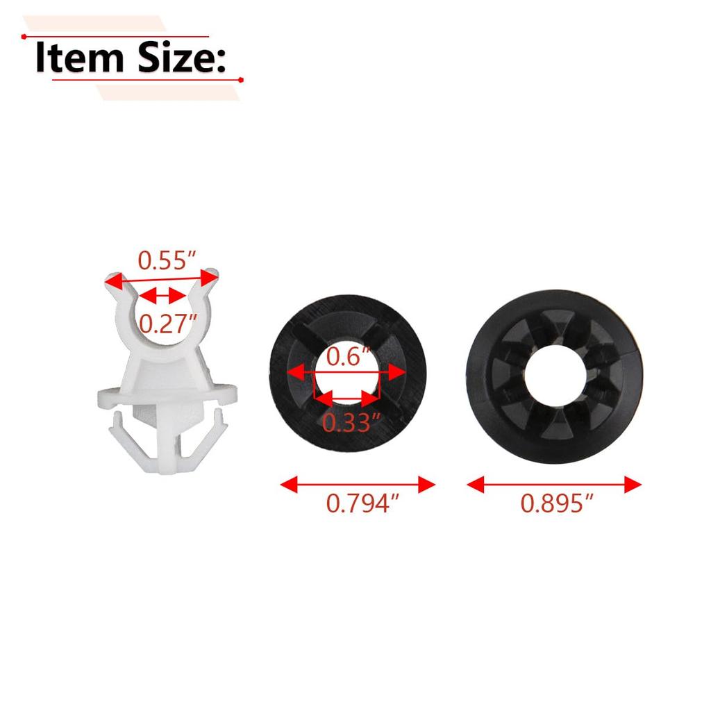 3PCS Hood Support Prop Rod Clip Grommet | Compatible with Honda Accord Odyssey Prelude S2000 Acura RDX TSX