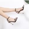 2024 New Summer Women Sandals Open Toe Sandals Sexy Thin Heels Buckle High Heels Fashion Pointed Toe Party Shoes Women Sandals