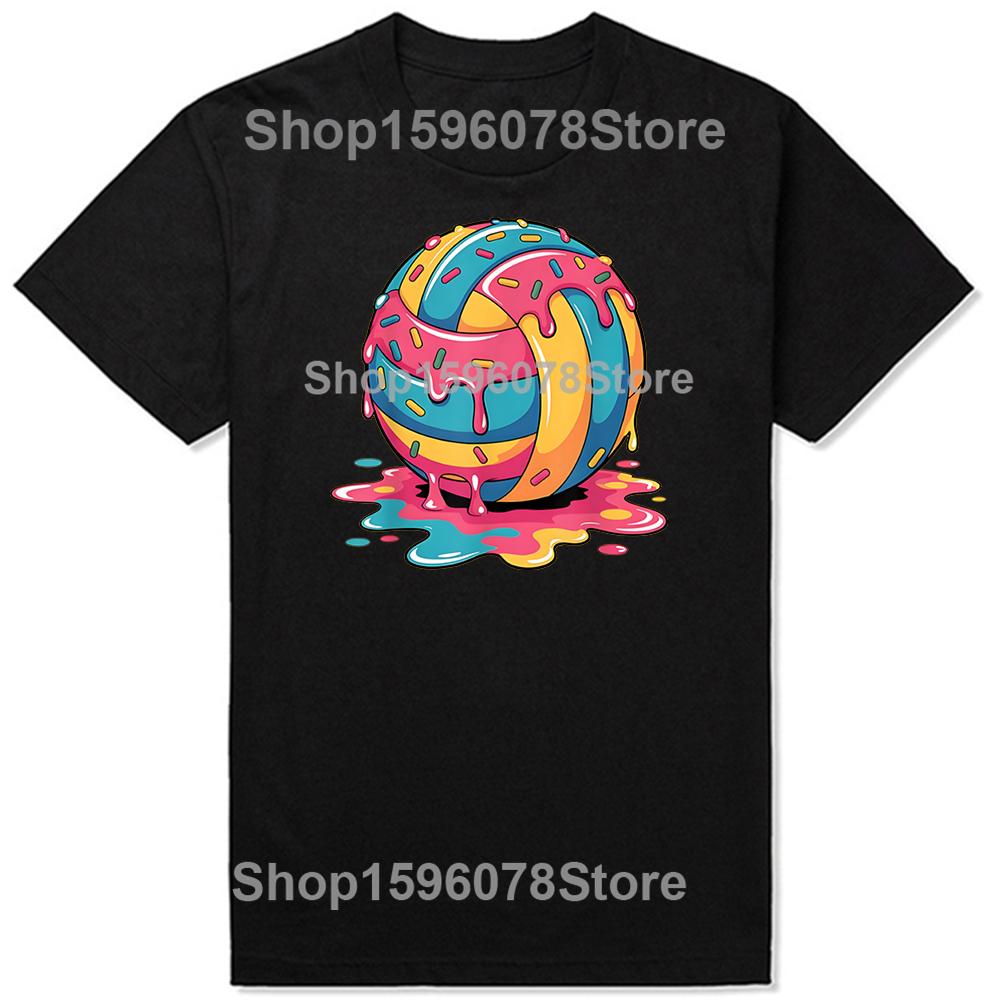 Funny Graphic Volleyball Ice Cream Tshirts Men Womens Fashion Casual Tshirt 100 Cotton Loose Oversized T Shirt