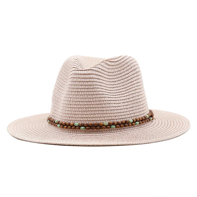 European and American straw woven fashion western cowboy hat summer seaside beach sun protection sunshade big brim straw hat women