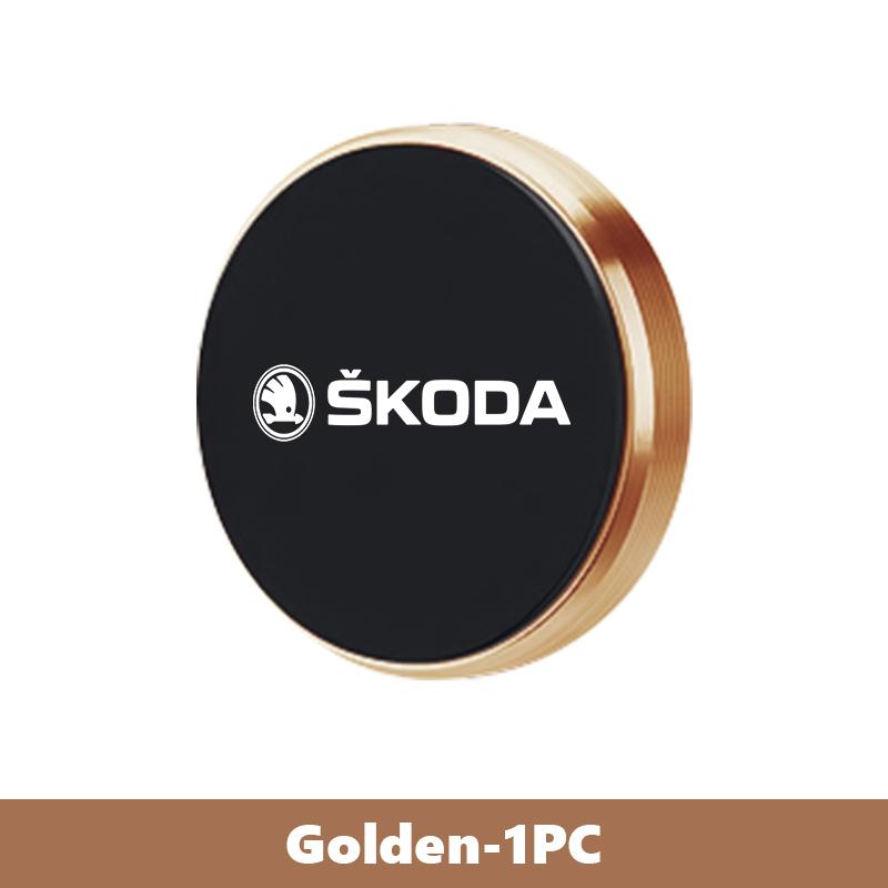AES1 For Skoda Car Magnetic Mini Phone Holder 360° Adhesive Phone Stand Interior Accessories Rapid Octavia Derivative Enyaq-iV