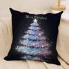 Merry Christmas Printed Cushion Cover Silky Short Plush Invisible Zipper Dustproof Sofa Pillow Case For Home Decor