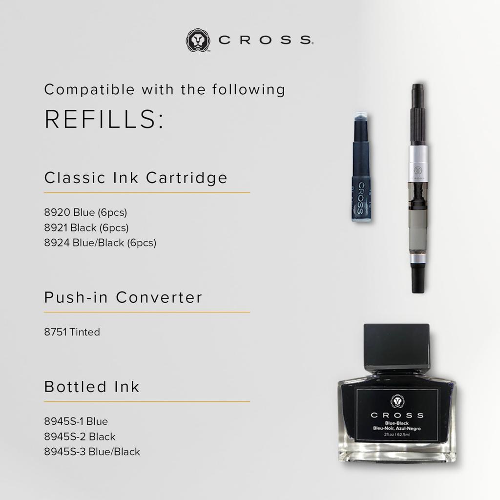 Cross Fountain Pen M Medium Nib Century 2 3309M Medalist Official Import
