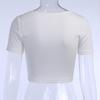Buttons Summer Crop Top T-shirt Women Corset Skinny Knitted Tee Shirt Femme Casual Basic Sexy Tshirt Woman