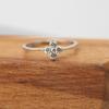 S925 Sterling Silver Four-Leaf Clover Diamond Ring - Light Luxury Design, Adjustable, Simple, and Fresh