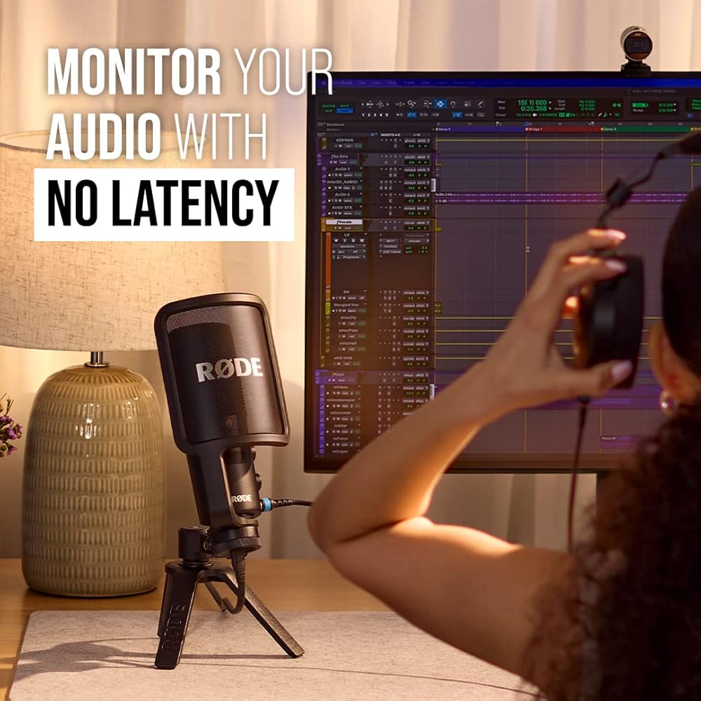 Rode NT-USB+ USB Microphone with Cardioid Pickup Pattern and Headphone Output