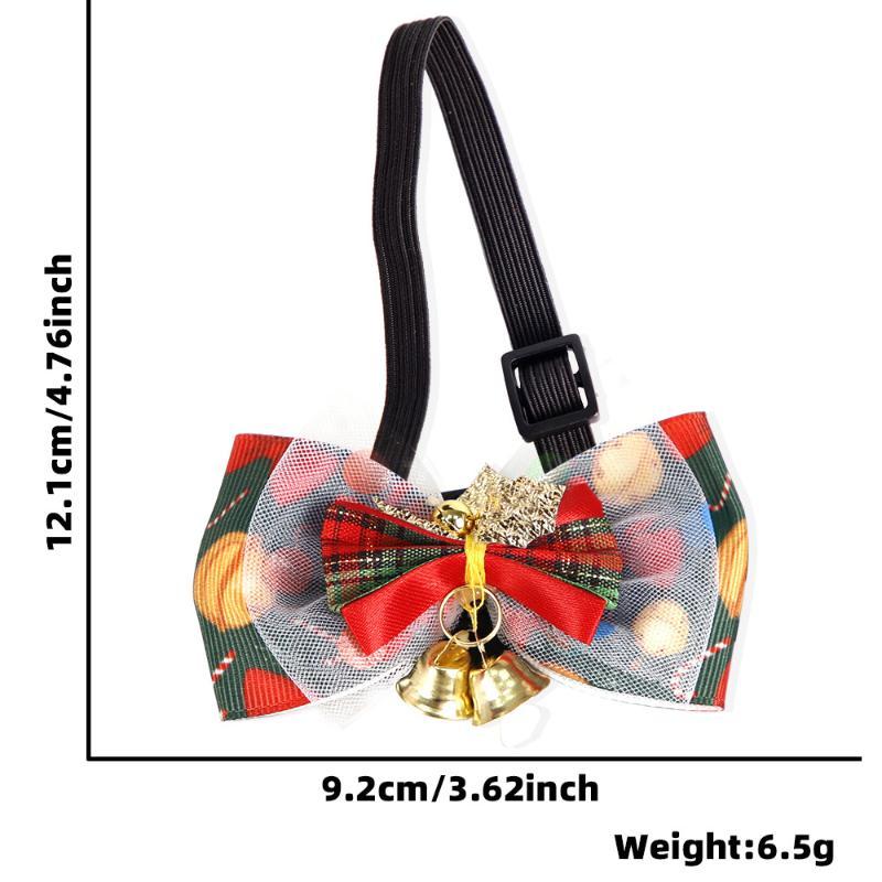 Christmas Pet Bow Ties With Adjustable Neck Strap Cute Festive Patterns For Small Dogs Cats Holiday Photoshoots