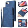 For iPhone 16e Case Zipper Wallet Multiple Card Slots Leather Phone Cover