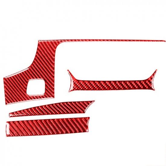 4Pcs Red Carbon Fiber Radio Surround Cover Trim For Chevrolet Corvette C7 14-19