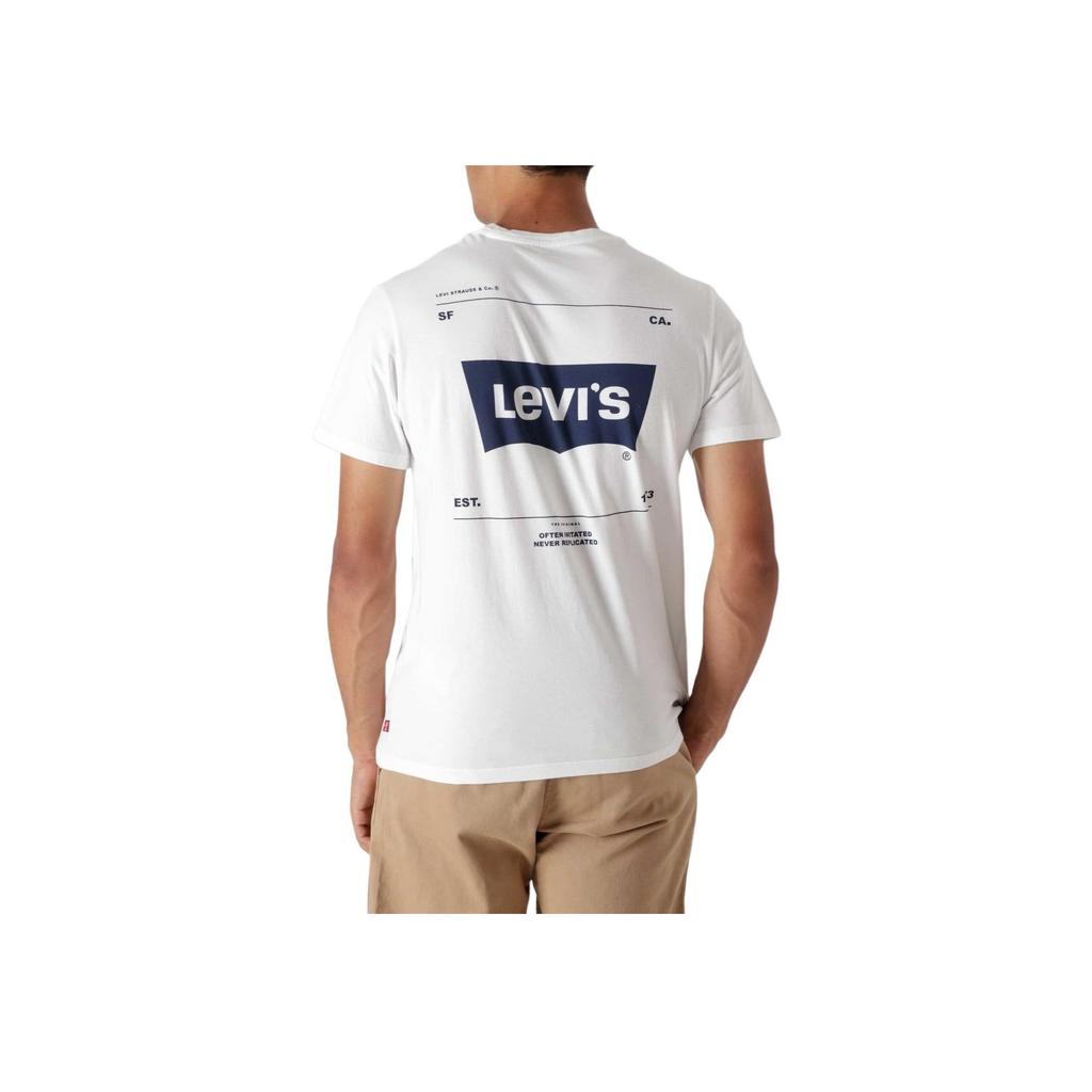 Levis Letter Print Loose Crew Neck Short Sleeve T-Shirt Men T-Shirts White 22489-0444