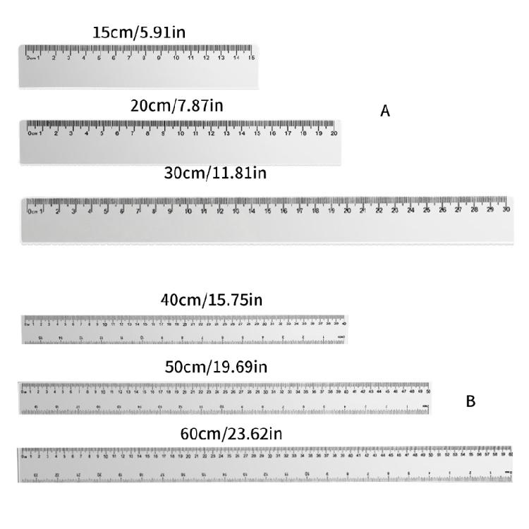 Set Of 3 Unbreakables Plastic Rulers With High Contrast Marking Easy Read Scale for Classroom Home Use