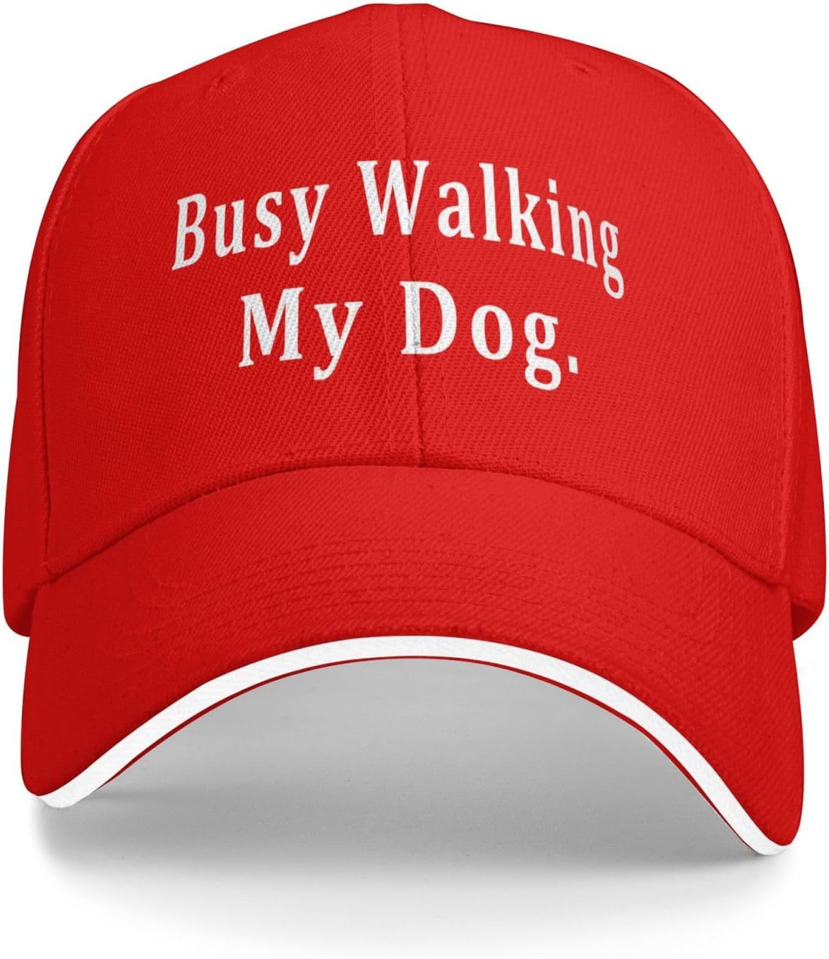 

Busy Walking My Dog Baseball Cap Polyester Adjustable Outdoor Casual Hat for Men Women One Size