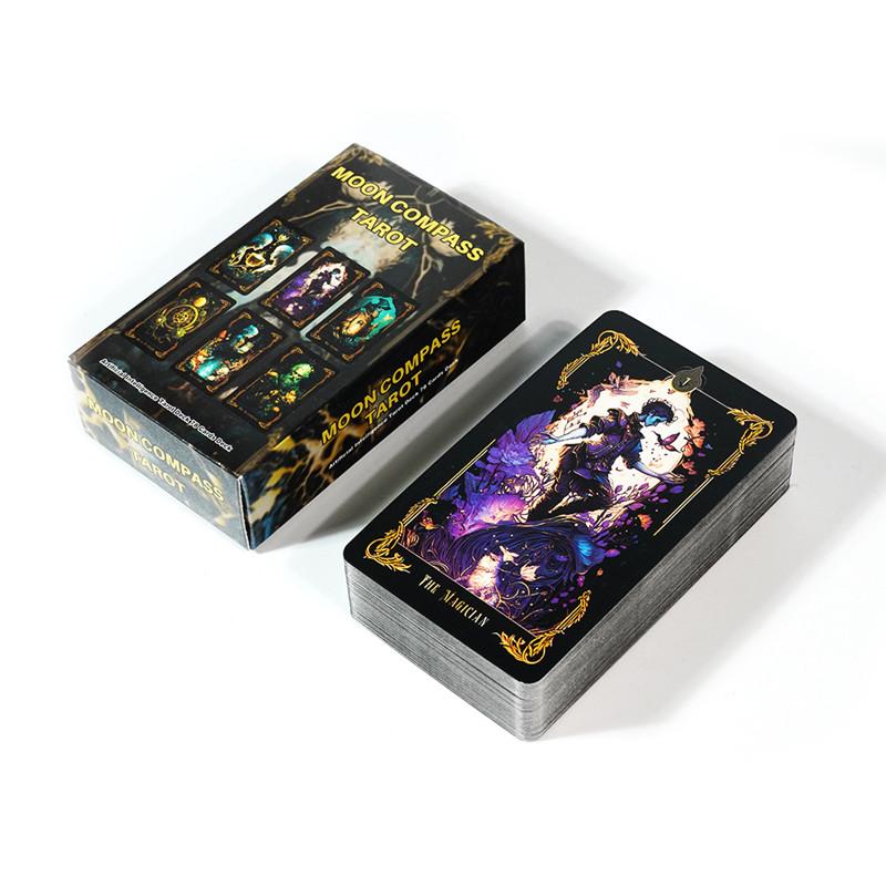 Månekompass Tarot Tarotkortstokk Intelligens Tarotkortstokk 78 Tarotkort Moderne linjer av den tradisjonelle ånd