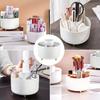 1Pcs 360° Rotating Makeup Brush Holder Storage Box, 5 Slot Makeup Brush Cup, Suitable for Bathroom Dressing Table,Office Desktop