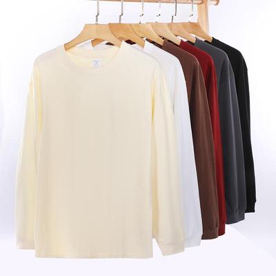 Zirunking Unisex Μακρυμάνικα T-shirt Κορεάτικα Ανδρικά/Γυναικεία Μακρυμάνικα Μονόχρωμα Μπλουζάκια με Στρογγυλή Λαιμόκοψη από Βαμβάκι Oversized Casual T-shirt Τοπ YIHAN*