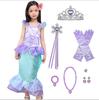 Halloween Cosplay Princess Dress Mermaid Costume Luxurious Mermaid Heart Tiara Magic Sticky and Accessories Included [Jolie's Room] Children's 8-piece