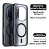For Honor Magic 8/Magic 8 Pro/Magic8 Pro Case Skin-feel Matte Translucent 360° Holder Ring Magnetic Anti Slip Protective Cover