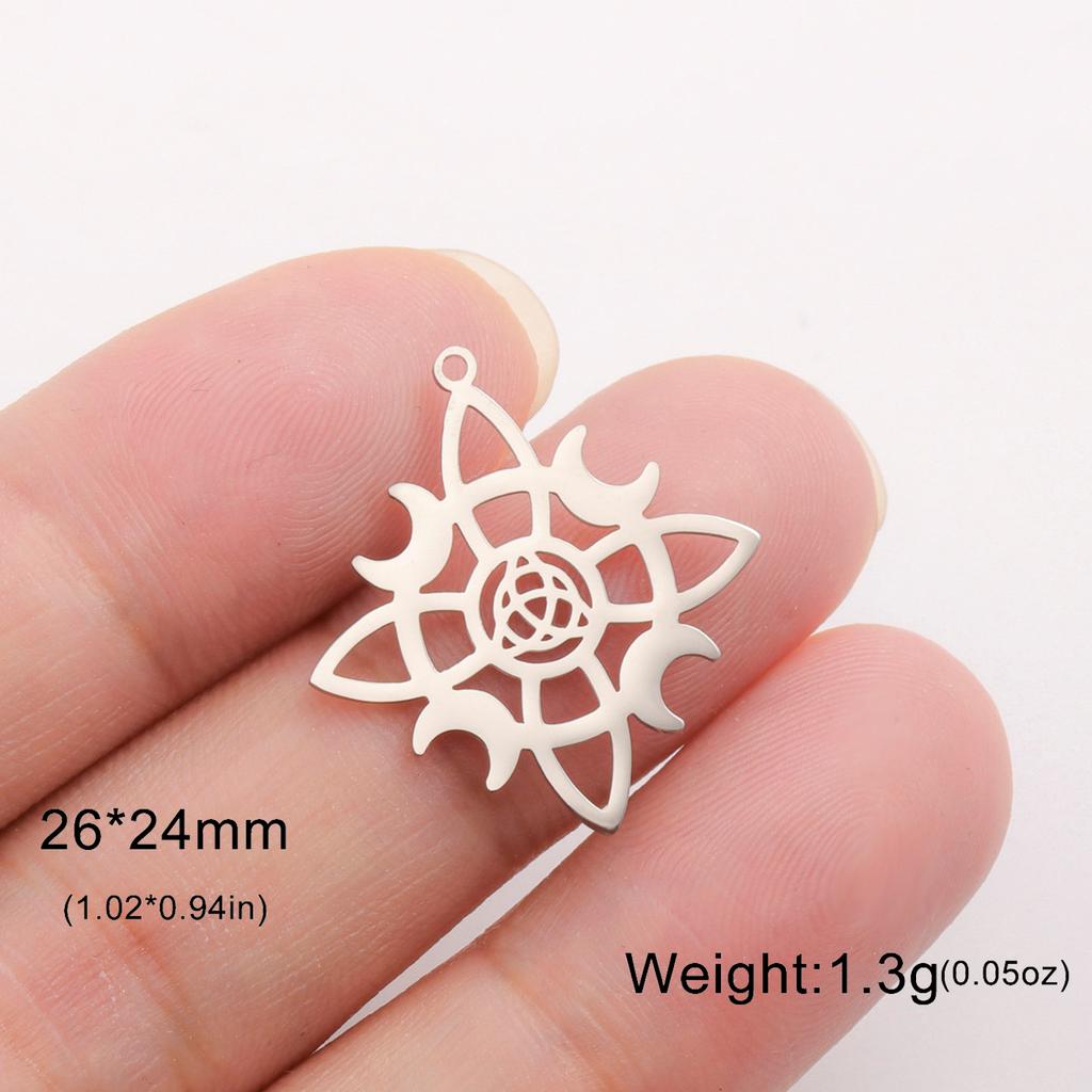 LIKGREAT 1Pcs Witch Celtics Knot Pendant Stainless Steel Wiccan Hanging Charm for Necklace Bracelet Earring Jewelry Making