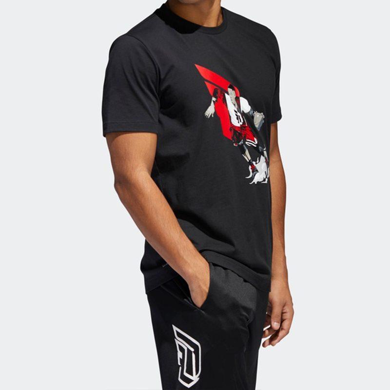 adidas T Shirts Men's Black Crew Neck Moderate Straight Fit DU6294