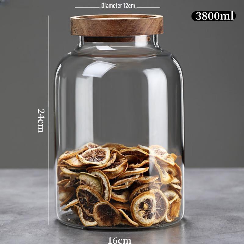 Large Capacity High Borosilicate Glass Food Storage Jar 3800ml