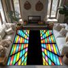 Tuniu Colorful Rainbow Striped Geometric Rug Mat for Living Room Bedroom Kitchen Floor Decor