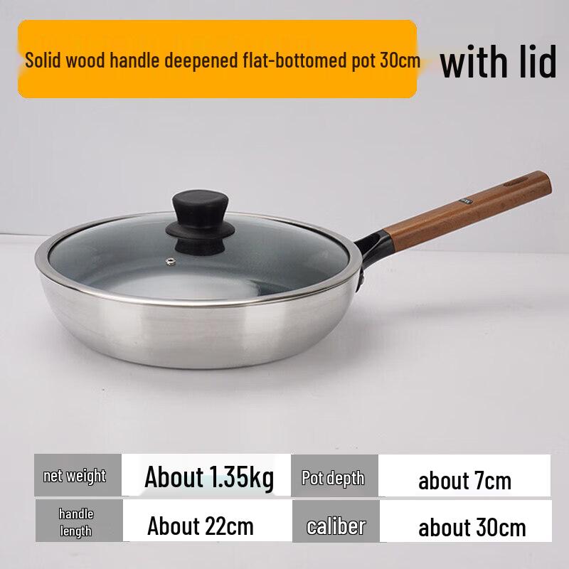 Commercial 201 Stainless Steel Non-Stick Frying Pan