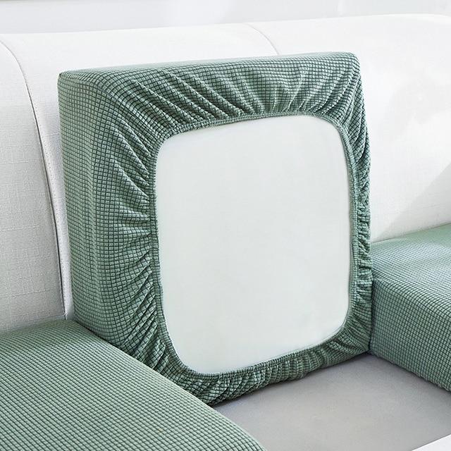 New Jacquard Sofa Seat Cushion Cover Polar Fleece Chair Covers Stretch Washable Removable Slipcover Sofa Protector 1/2/3/4 Seat
