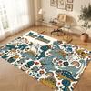 Dinosaur Theme Soft Crystal Velvet Rug Custom Name & Text Print Non Slip Floor Rug for Bedroom Living Room