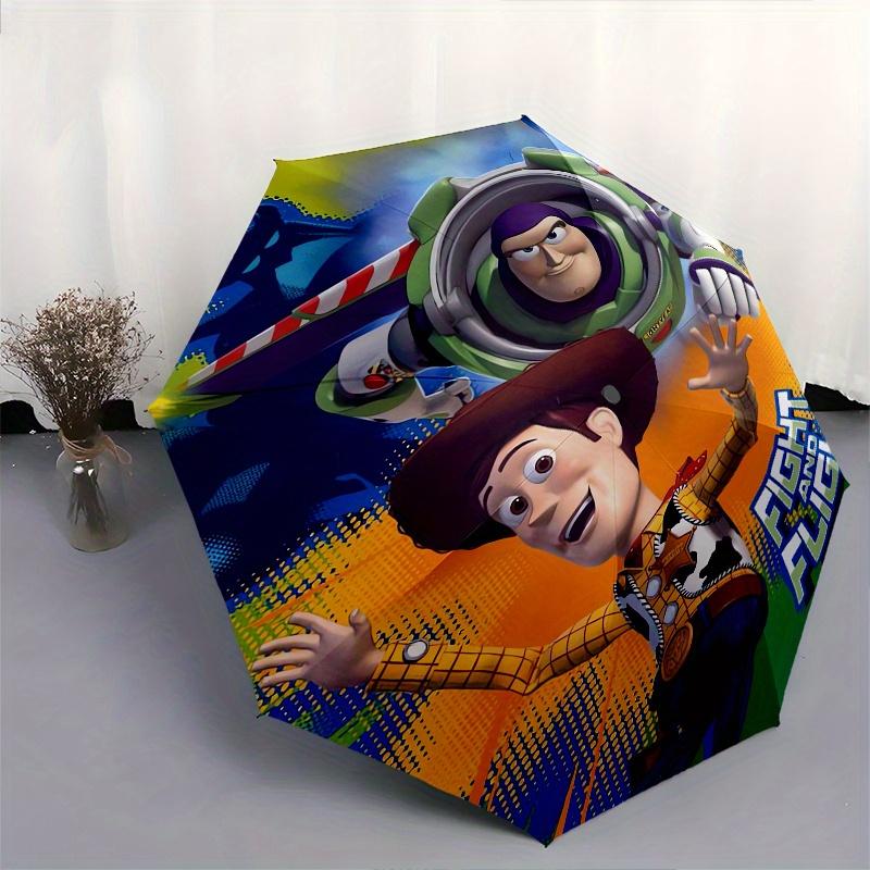 Woody,Buzz Lightyear Automatic Umbrella   Tri fold Portable Umbrella, Best Holiday Gift for Men and Women, Durable Iron Frame, Playful Desig
