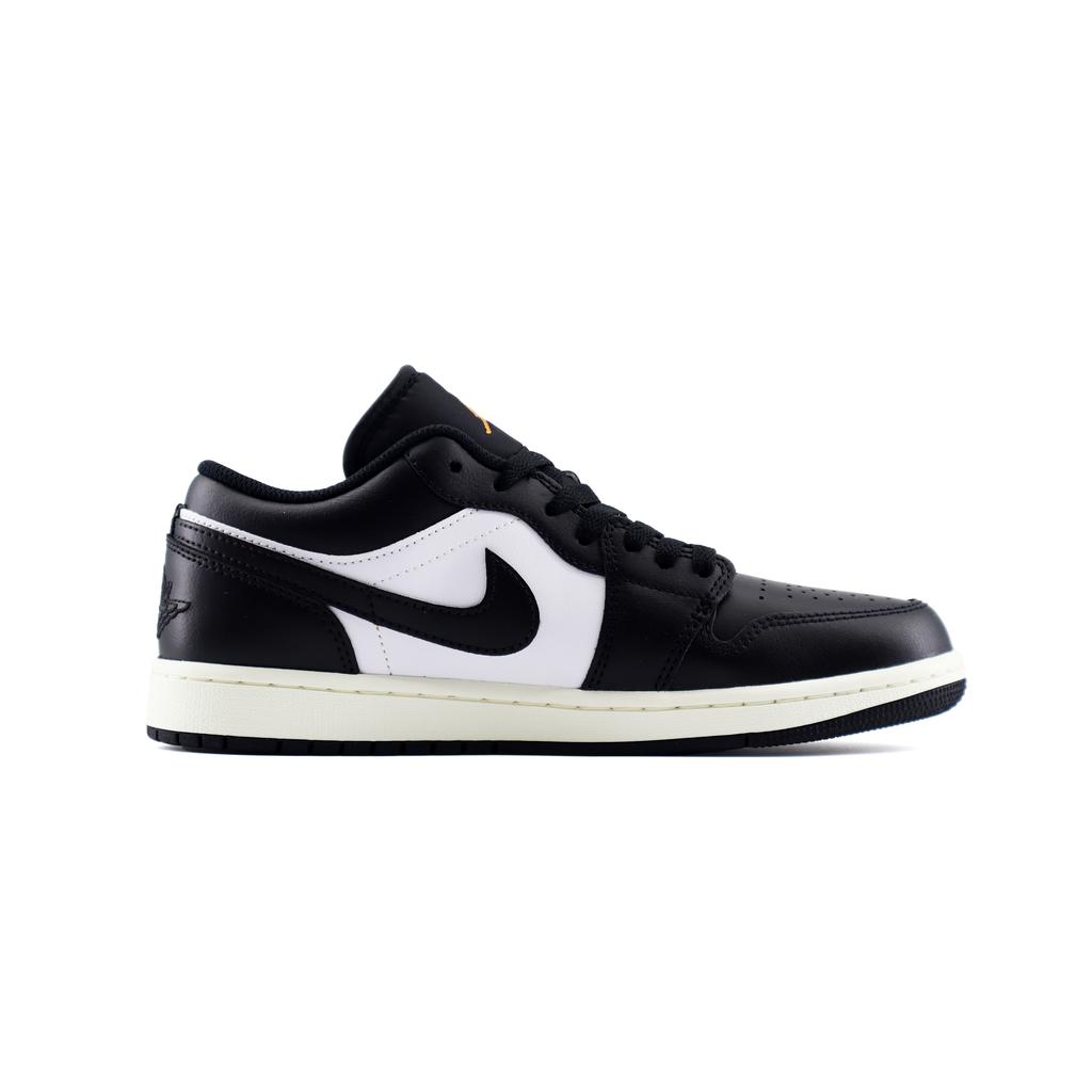 Jordan Air Jordan 1 Slip Resistant Abrasion Resistant Low Top Vintage Basketball Shoes Unisex Black White HF3148-106(Team448-BOX)