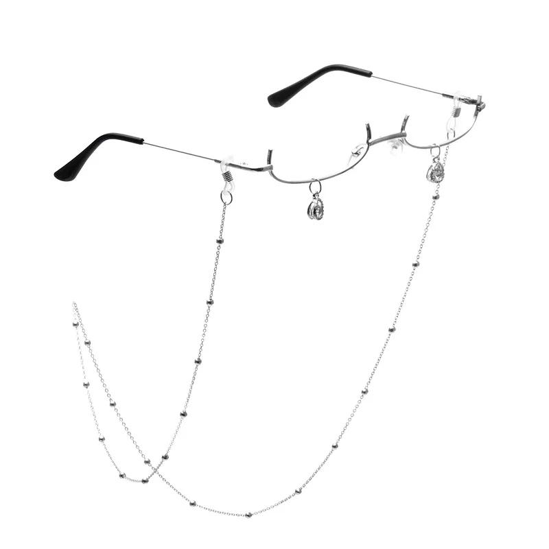 Anime Half Frame Decorative Glasses with Chain Pendant Stylish Two Dimensional Party Eyewear for Cosplay