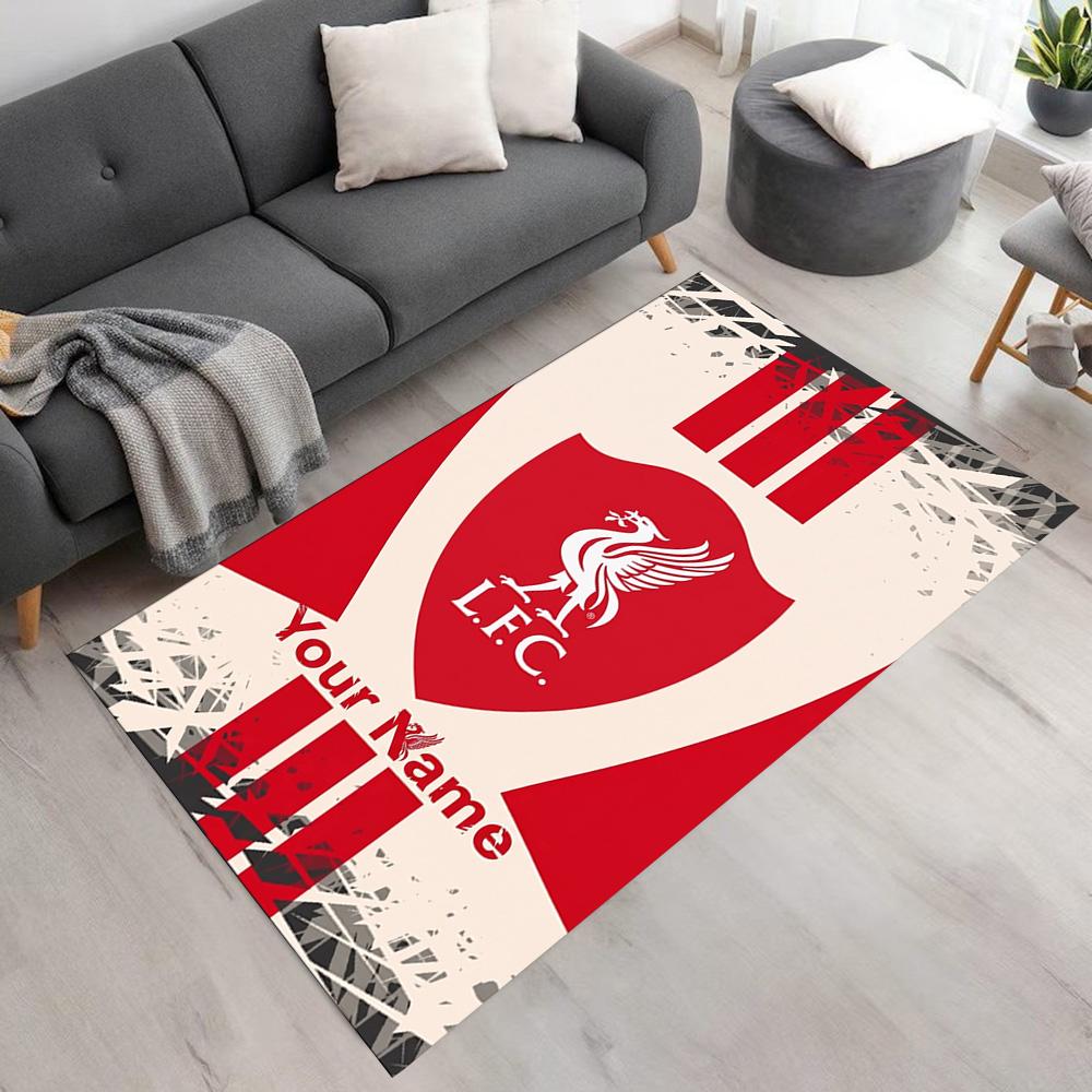 Liverpool Customize Text Floor Mat Perfect for Study Room Dining Room Decorate Room Foyer Anti-slip Rug Decorate Offices Gift for Festivals