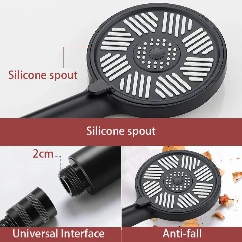 13CM Big Panel Large Flow Shower Head High Pressure Rainfall Shower Water Saving 3 Modes Adjustable Shower Bathroom Accessories