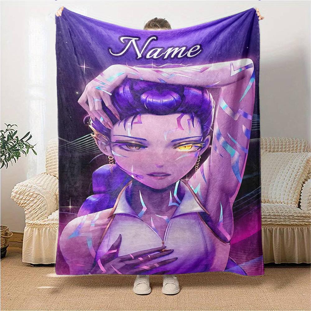 Custom Name Superhero Squad Adventure Blanket for Couch & Bed, Plush Cozy Fuzzy Blanket Super Soft & Warm Blankets for Fall and Winter. 090830