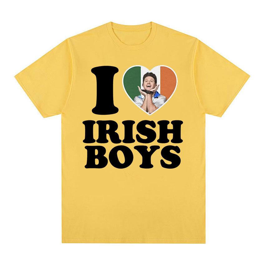 Jag älskar irländska killar Niall Horan Grafisk T-shirt Herr Mode Högkvalitativa Bomulls-T-shirts Sommar Unisex Casual Oversized T-shirt