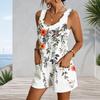 Plus Size Sleeveless Patch Pocket Tank Short Romper