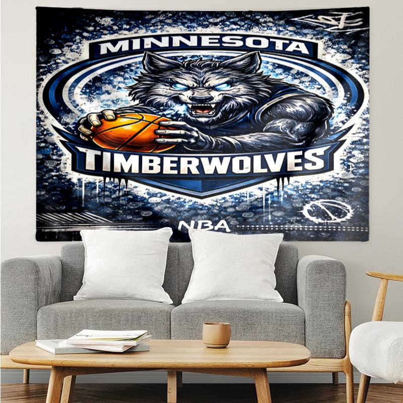 Timberwolves Logo Quick-Dry Tapestry Hanging for Bedroom,Livingroom, Playroom,Decor Art Room Wall Tapestry Holiday and Birthday Gifts
