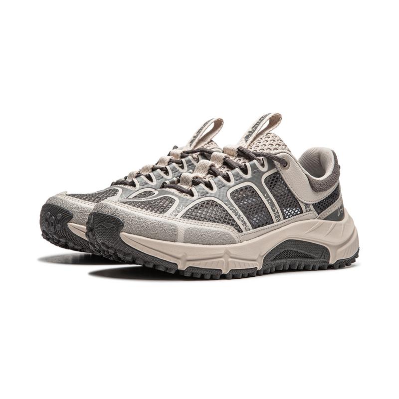 LiNing Yijie Lite Outdoor Shock Absorbing Durable Low Top Hiking Shoes Women Hiking Shoes Gray AHTU004-2