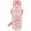 Skater Water Bottle for Children Direct Drinking 480ml Plastic One Touch Dishwasher Safe Made In Japan Sanrio My Melody Big Ribbon Girls PSB5SANAG-A