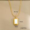 Stainless Steel Gold-Plated Pearl Necklace Fashion Elliptical Square Geometric Necklaces Temperament Collarbone Chain Jewelry