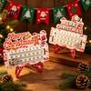 Rustic Wood Table Decor Wooden Christmas Countdown Calendar for Desk, Holiday Decoration with Advent Kids Sliding Date Marker, Living Room Fireplace