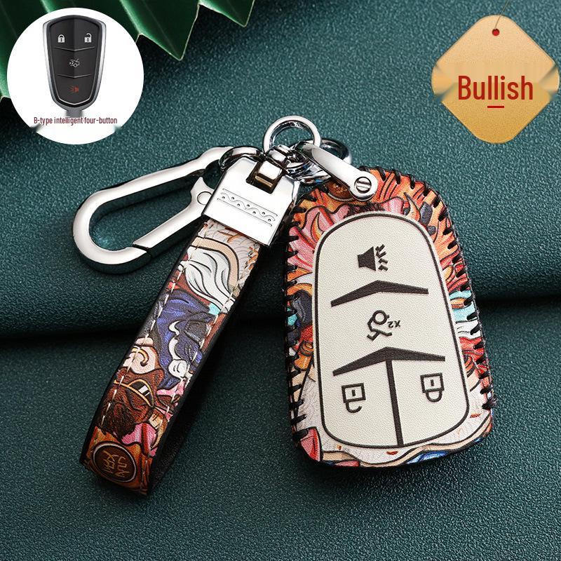 Cadillac Car Key Case for ATSL, XTS, XT5, XT4, CT6, XT6 - Stylish National Tide Design