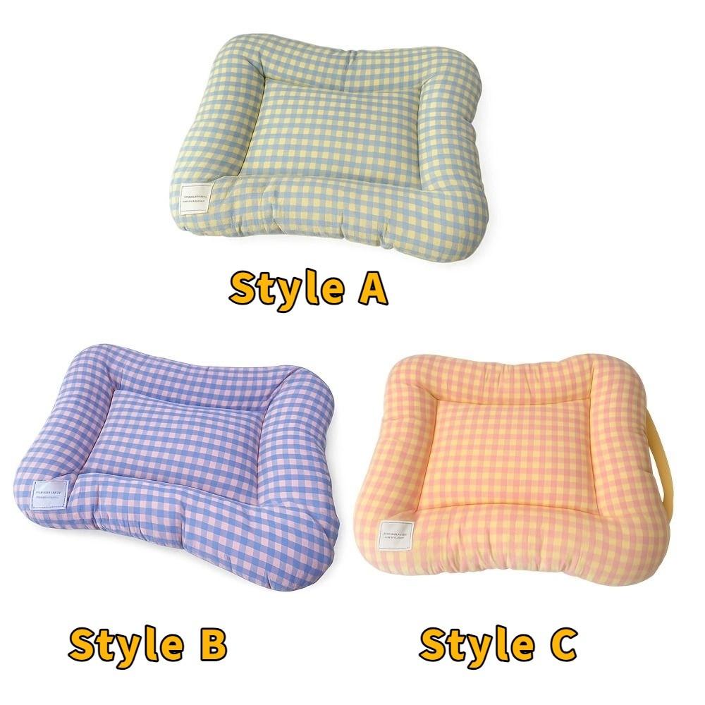 Macaron Plaid Dog Cushion Non-slip Pet Mattresses Breathable Cat Mat for Cats and Dogs