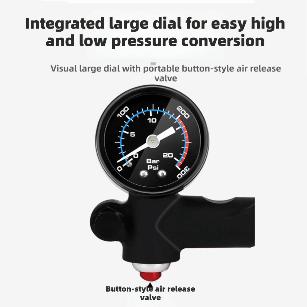 Portable Bicycle Air Pump Mechanical pressure display High Pressure Pump Bike Pump  Rear Shock