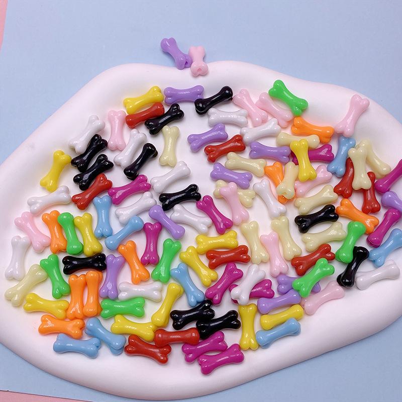 Z05 50pcs 18mm Interest Bone Shape Acrylic Beads Loose Spacer Beads Handmade Jewelry Making DIY Bracelet Earrings Accessories