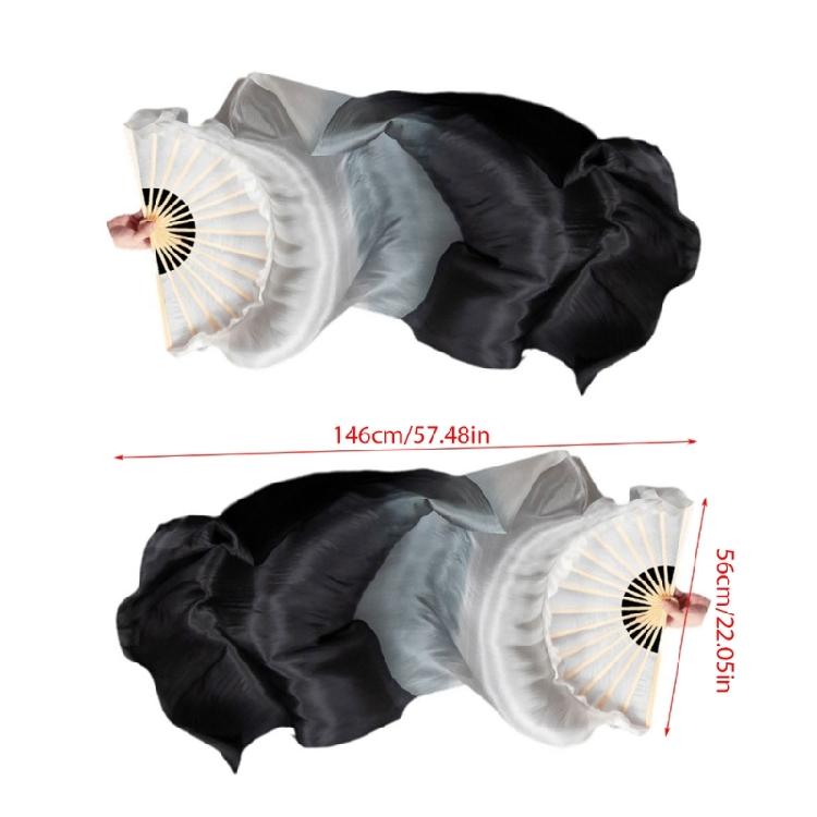 Unique Dyed Silk Dance Hand Long Fan for Dance Enthusiasts