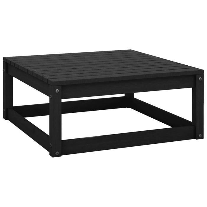 VidaXL Repose-pied de Jardin avec Coussin Tabouret de Patio Repose-pied de Terrasse Meuble d'Extérieur Meuble de Jardin Noir 805729
