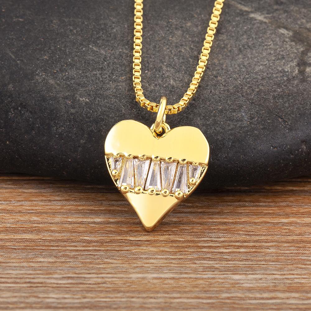 

Nidin Classic Новый Дизайн Кулон-Шарм в Форме Сердца с Цирконом Ожерелье для Женщин Мужчин и Пар Ключичная Цепочка Ювелирное Изделие Подарок